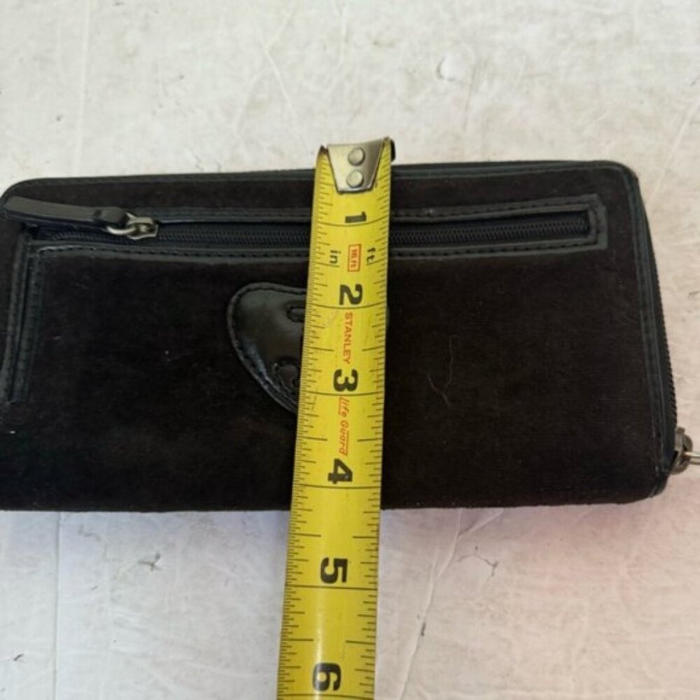 Juicy Couture Y2K Velour Leather Zippy Zip Around Wallet Embroidered Logo Clutch - Picture 16 of 16